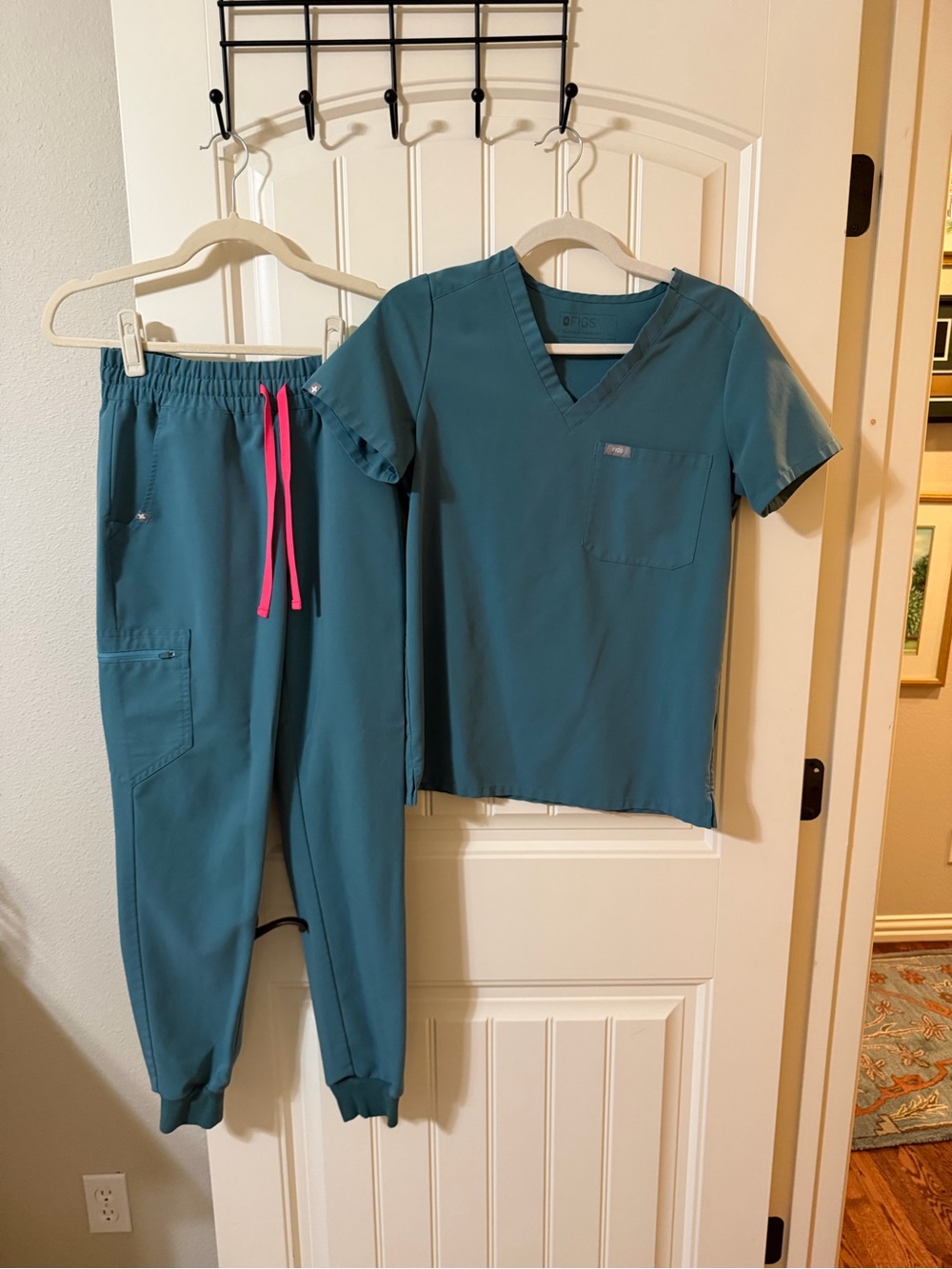 FIGS Hydrogreen Scrub Set XS Catarina + High Waisted Zamora